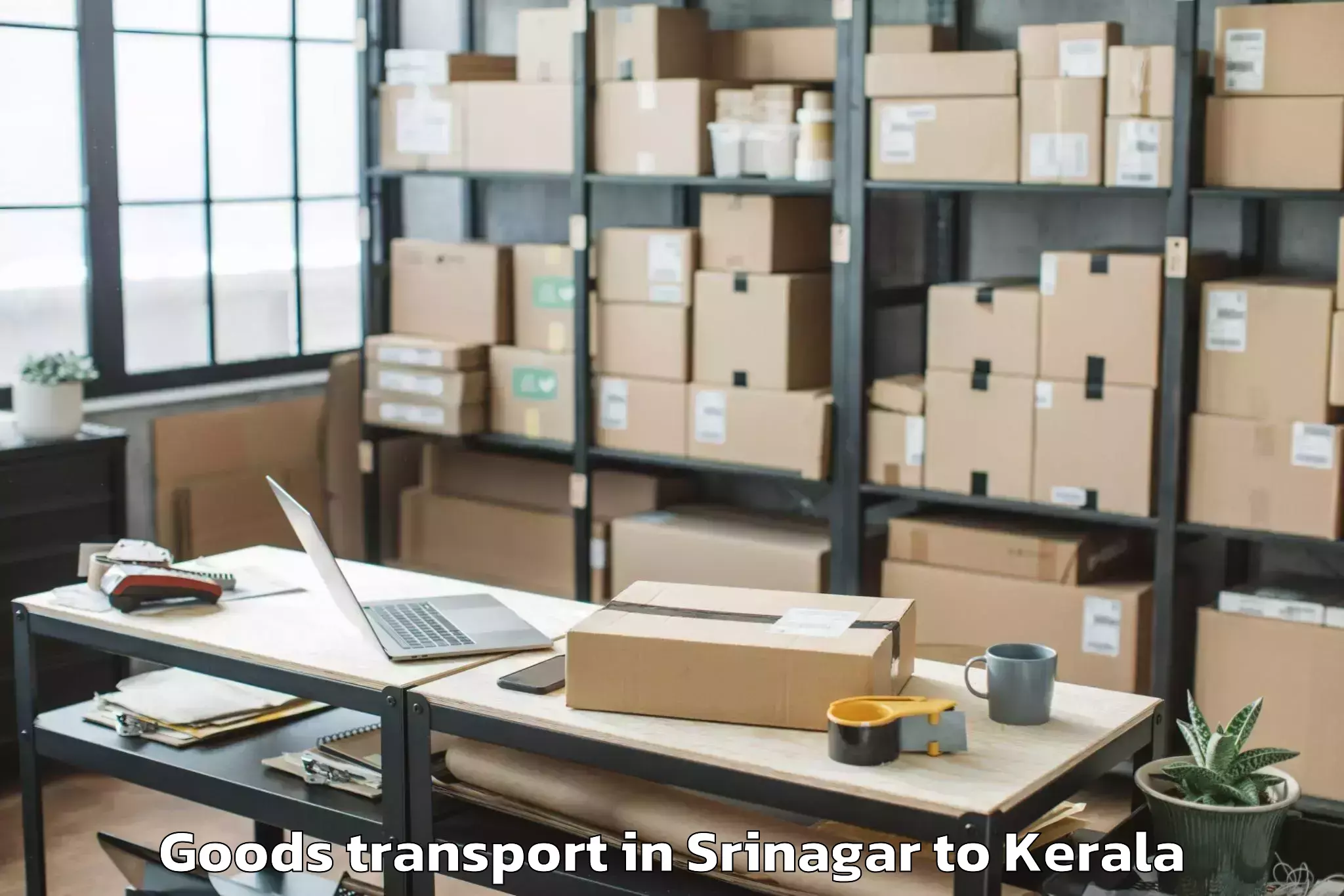 Book Your Srinagar to Cochin Port Trust Goods Transport Today